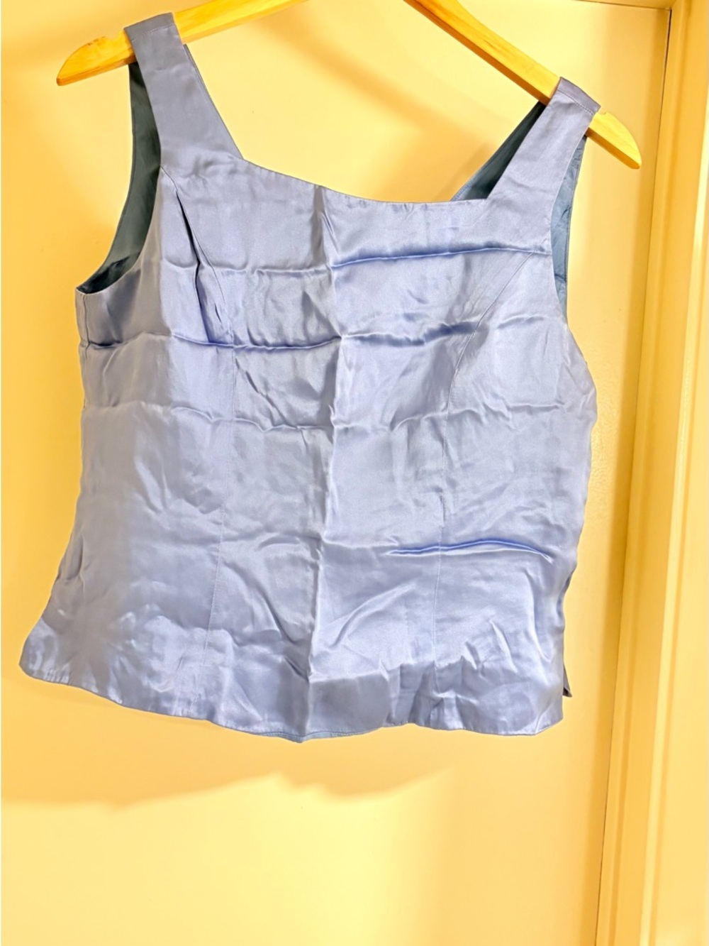 Adrianna Papell Pale Blue 100% Silk Square-Neck Camisole Top - Picture 2 of 3